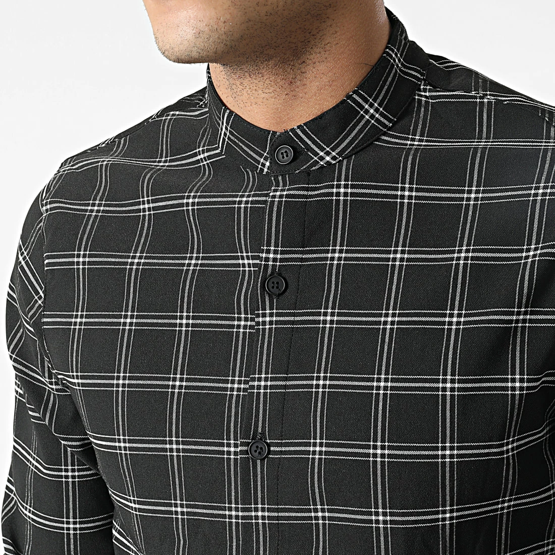 Acheter 👏 Chemise Manches Longues A Carreaux S2207 Noir de John H 😍 4 Acheter 👏 Chemise Manches Longues A Carreaux S2207 Noir de John H 😍 – Image 2