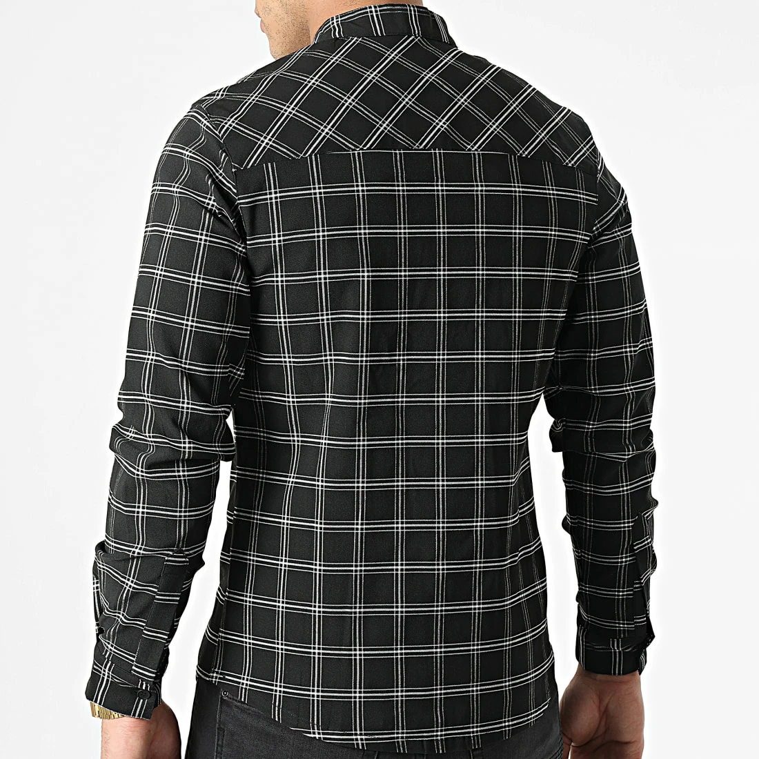 Acheter 👏 Chemise Manches Longues A Carreaux S2207 Noir de John H 😍 6 Acheter 👏 Chemise Manches Longues A Carreaux S2207 Noir de John H 😍 – Image 4