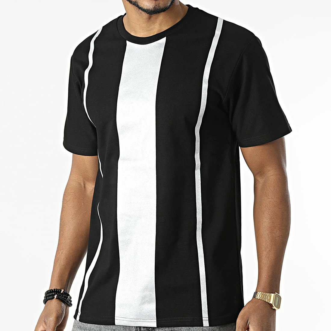 Acheter ⭐ Tee 👚 Shirt XW935 Noir Argent de John H 🎁 3 Acheter ⭐ Tee 👚 Shirt XW935 Noir Argent de John H 🎁