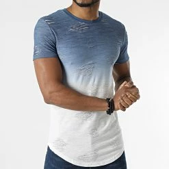 Remise 💯 Tee 👚 Shirt Oversize Dégradé T2072 Bleu Blanc de John H 🎁 -John H Soldes john h 306434 T2072 WHITE BLUE 20220225T143536 03