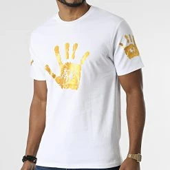 Coupon 🛒 Tee 👚 Shirt XW905 Blanc Doré de John H 🌟