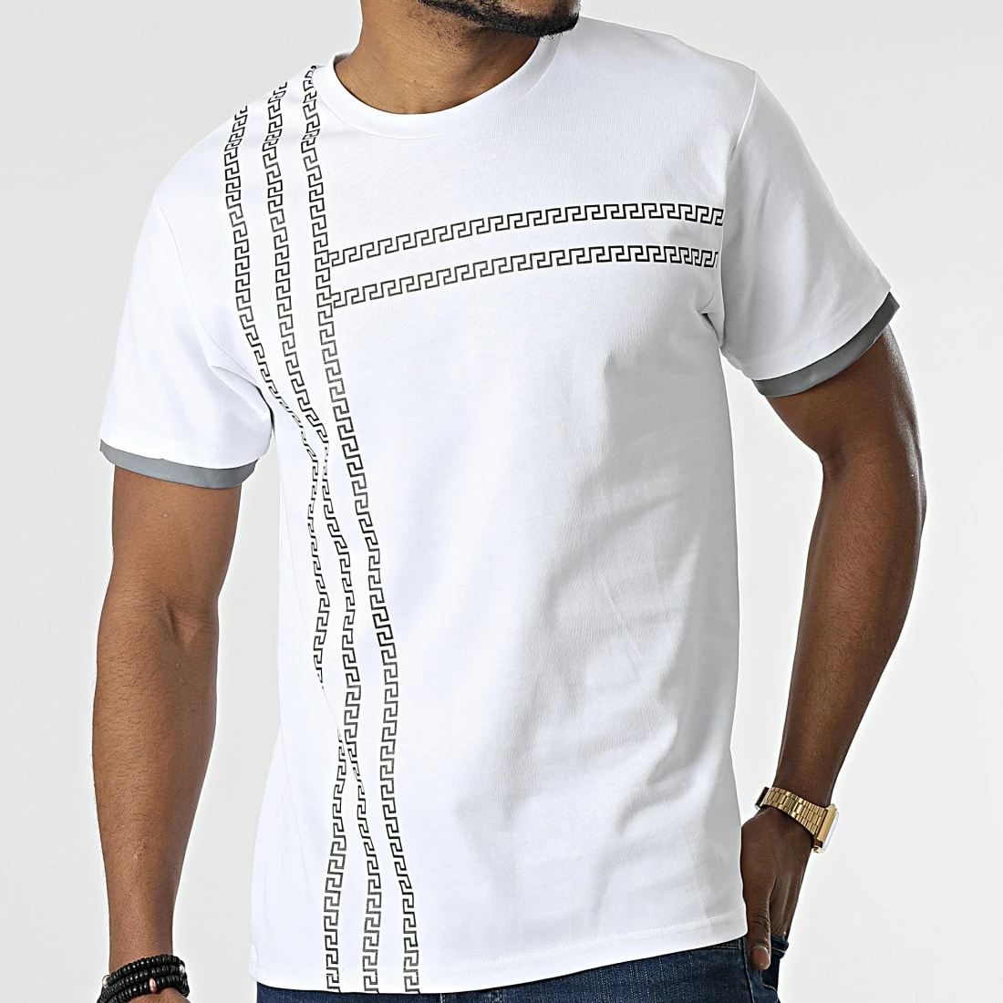 Meilleur prix ❤️ Tee 👚 Shirt Réfléchissant T114 Blanc Argent de John H ⭐ 5 Meilleur prix ❤️ Tee 👚 Shirt Réfléchissant T114 Blanc Argent de John H ⭐ – Image 3