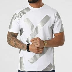 Vente flash ❤️ Tee 👚 Shirt XW906 Blanc Argenté de John H ⭐ 8 Vente flash ❤️ Tee 👚 Shirt XW906 Blanc Argenté de John H ⭐ -John H Soldes john h 306479 XW906 WHITE SILVER 20220425T155942 03