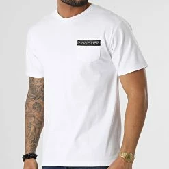 Tout neuf 👏 Tee 👚 Shirt Oversize A Poche Poitrine XW919 Blanc Réfléchissant Renaissance de John H 😀