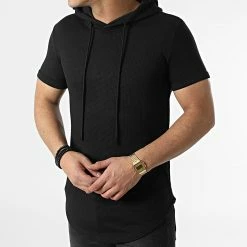 Acheter 🎉 Tee 👕 Shirt Oversize A Capuche T152 Noir de John H 👏 -John H Soldes john h 306504 T152 BLACK 20220228T155248 03