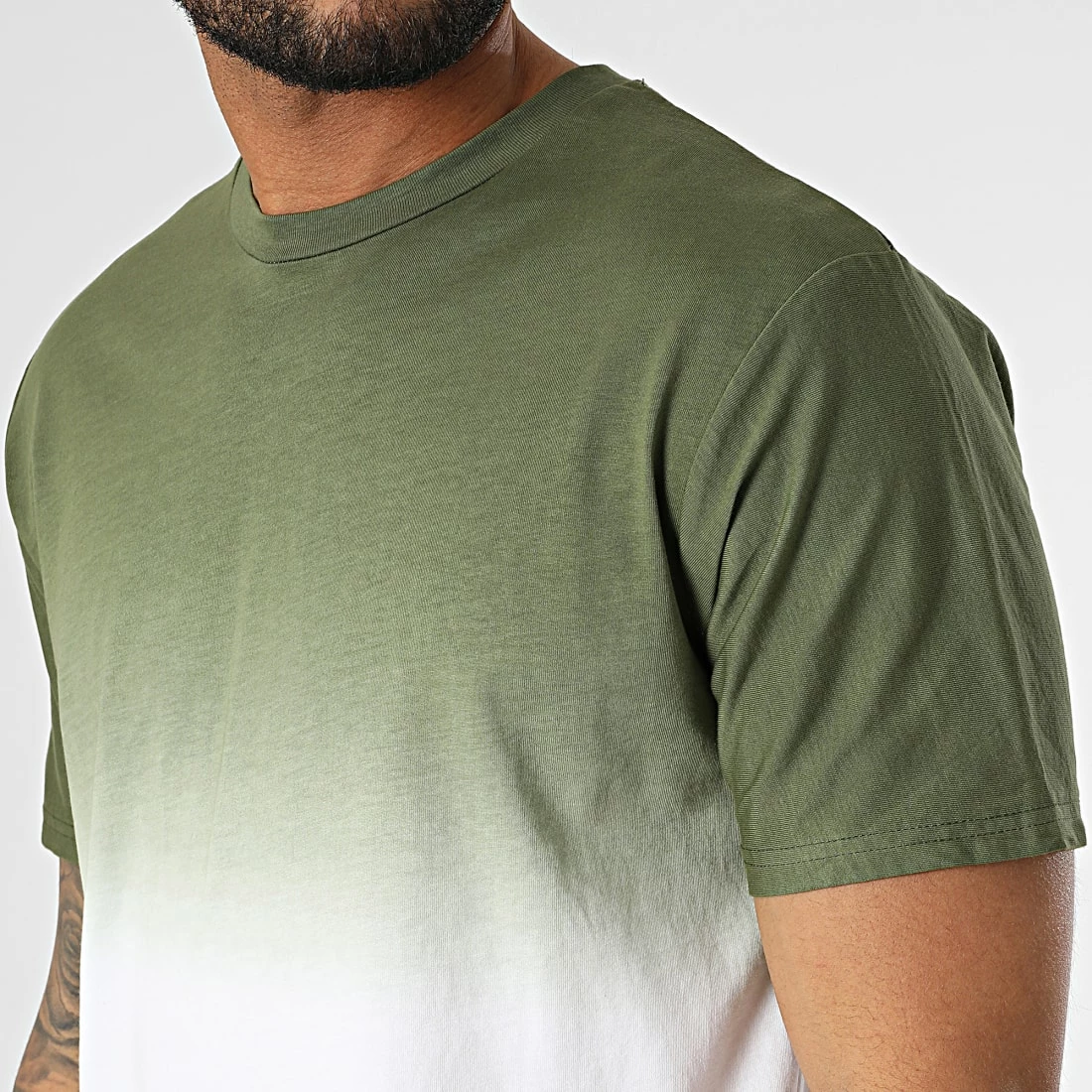 Remise 👏 Tee 👚 Shirt Oversize Dégradé T145 Blanc Vert Kaki de John H 🌟 4 Remise 👏 Tee 👚 Shirt Oversize Dégradé T145 Blanc Vert Kaki de John H 🌟 – Image 2