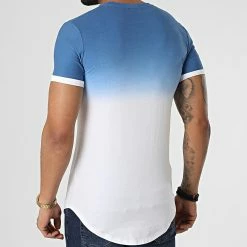 Vente flash 🧨 Tee 👕 Shirt Oversize T2601 Blanc Bleu de John H ✨ -John H Soldes john h 306541 T2601 WHITE BLUE 20220304T140527 04