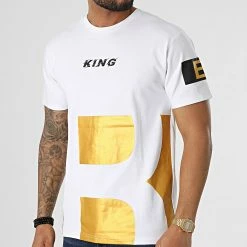 Acheter 👏 Tee 👚 Shirt XW907 Blanc Doré de John H 🤩