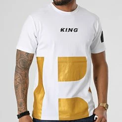 Acheter 👏 Tee 👚 Shirt XW907 Blanc Doré de John H 🤩 -John H Soldes john h 306611 XW907 WHITE GOLD 20220303T160208 03