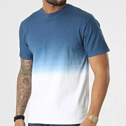 Meilleur prix 🛒 Tee 👚 Shirt Dégradé Oversize T126 Bleu Blanc de John H 🎉