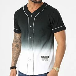 Meilleure affaire 🎁 Tee 👚 Shirt Oversize Dégradé Réfléchissant XW926 Noir Gris Blanc de John H 🧨