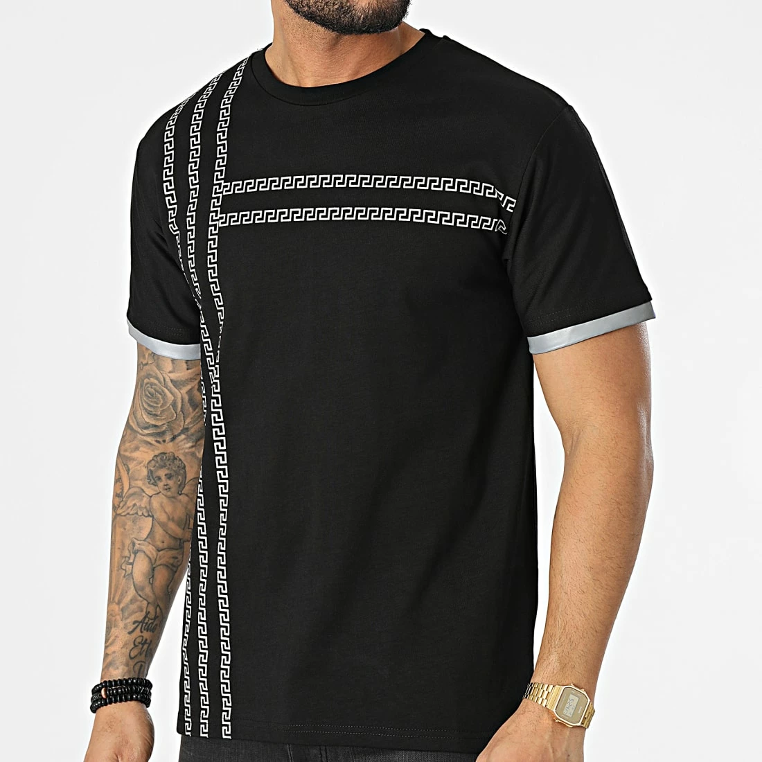 De gros 💯 Tee 👕 Shirt Réfléchissant T114 Noir Argent de John H 🎉 3 De gros 💯 Tee 👕 Shirt Réfléchissant T114 Noir Argent de John H 🎉