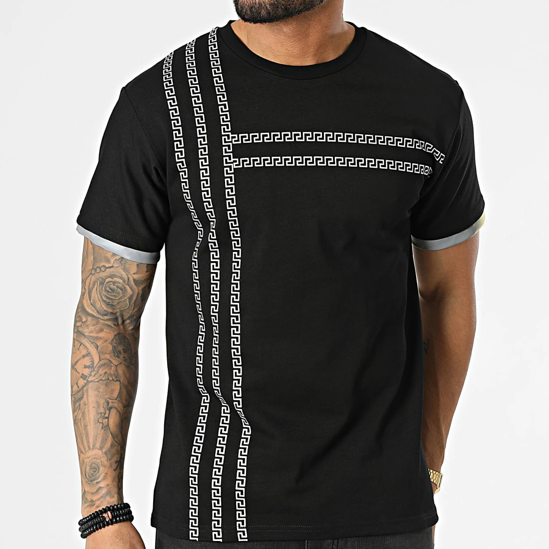 De gros 💯 Tee 👕 Shirt Réfléchissant T114 Noir Argent de John H 🎉 5 De gros 💯 Tee 👕 Shirt Réfléchissant T114 Noir Argent de John H 🎉 – Image 3