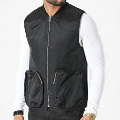 Meilleure affaire ✨ Veste Zippée Sans Manches V001 Noir de John H 🧨