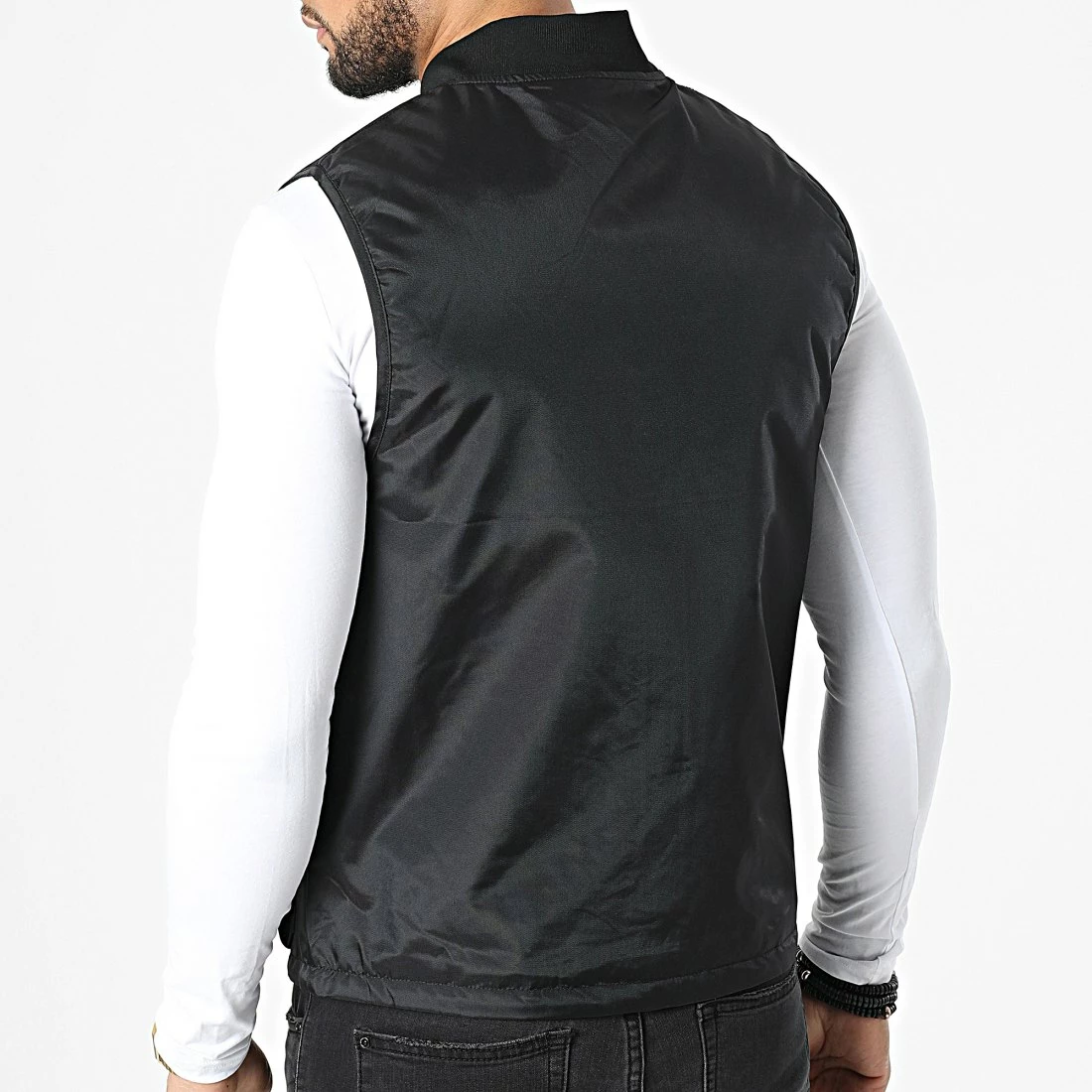 Meilleure affaire ✨ Veste Zippée Sans Manches V001 Noir de John H 🧨 6 Meilleure affaire ✨ Veste Zippée Sans Manches V001 Noir de John H 🧨 – Image 4