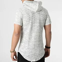 Promo 😍 Tee 👚 Shirt Capuche Oversize DD43 Gris Chiné de John H 🛒 -John H Soldes john h 307747 DD43 GRAY 20220308T135157 04