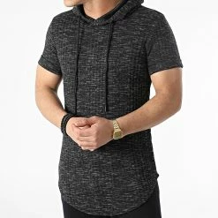 Bon marché 👍 Tee 👚 Shirt Capuche Oversize DD43 Noir Chiné de John H 😍 -John H Soldes john h 307759 DD43 BLACK 20220308T135322 03