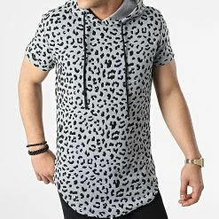 Meilleure vente 🧨 Tee 👕 Shirt Capuche Oversize Léopard DD33 Gris de John H ⌛ -John H Soldes john h 307775 DD33 LT GRAY 20220308T135241 03