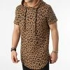 Coupon 🌟 Tee 👕 Shirt Capuche Oversize Léopard DD33 Marron de John H 🌟