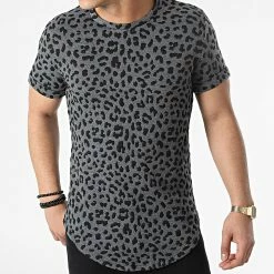 Offres 🧨 Tee 👕 Shirt Oversize Léopard DD35 Gris Anthracite de John H 🥰 -John H Soldes john h 307785 DD35 DARK GRAY 20220308T135309 03