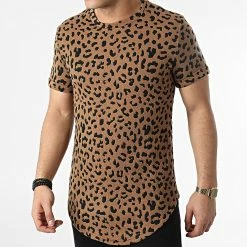 Meilleur prix 🔥 Tee 👚 Shirt Oversize Léopard DD35 Marron de John H ✨