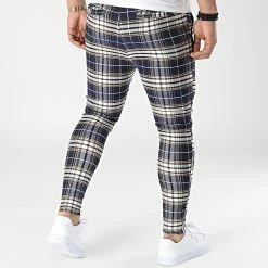 Remise 🤩 Pantalon A Carreaux P5556 Bleu Marine Beige de John H 👍 -John H Soldes john h 310313 P5556 BLUE 20220325T155252 04