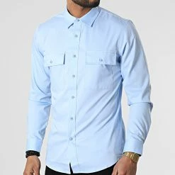 Meilleure affaire 🎁 Chemise Manches Longues J529 Bleu Ciel de John H 🌟