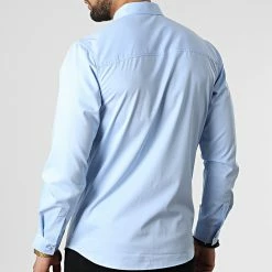 Meilleure affaire 🎁 Chemise Manches Longues J529 Bleu Ciel de John H 🌟 -John H Soldes john h 310404 J529 BLUE 20220324T155450 04