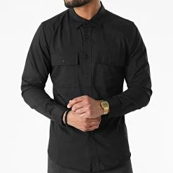 Meilleure affaire 🧨 Chemise Manches Longues J529 Noir de John H 🌟 -John H Soldes john h 310418 J529 BLACK 20220324T162528 03