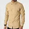 Budget 😉 Chemise Manches Longues J529 Beige Foncé de John H 💯