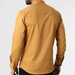 Meilleure affaire ⭐ Chemise Manches Longues Col Mao J530 Camel de John H ✨ -John H Soldes john h 310430 J530 DEEP CAMEL 20220324T155330 04