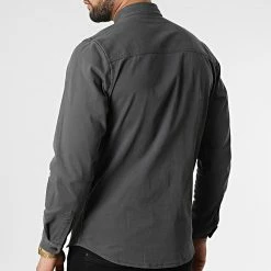 Meilleure vente ⌛ Chemise Jean Manches Longues J528 Gris Anthracite de John H 🎉 -John H Soldes john h 310447 J528 ARMY GREEN 20220324T155657 04