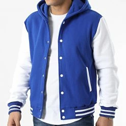 Vente flash 🥰 Veste Teddy A Capuche 3118 Bleu Roi Blanc de John H 🔔 -John H Soldes john h 310486 3118 BLUE WHITE 20220329T162148 03