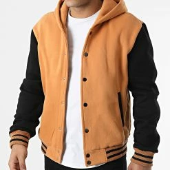 Bon marché 🤩 Veste Teddy A Capuche 3118 Camel Noir de John H 😀 -John H Soldes john h 310491 3118 CAMEL BLACK 20220331T161705 03