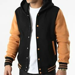 Offres 🌟 Veste Teddy A Capuche 3118 Noir Camel de John H 🤩