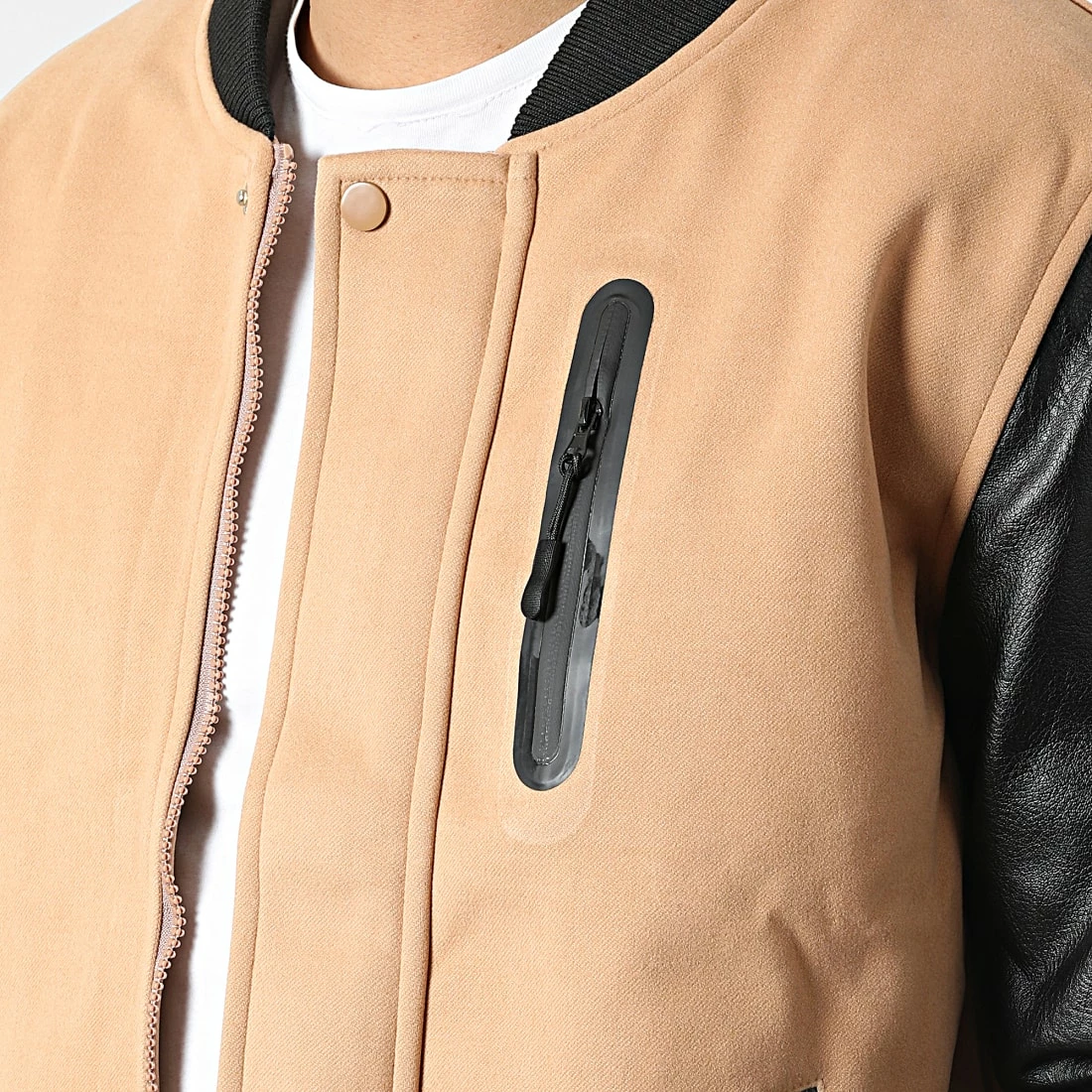 Tout neuf 😉 Veste Zippée 3119 Camel Noir de John H ✨ 4 Tout neuf 😉 Veste Zippée 3119 Camel Noir de John H ✨ – Image 2