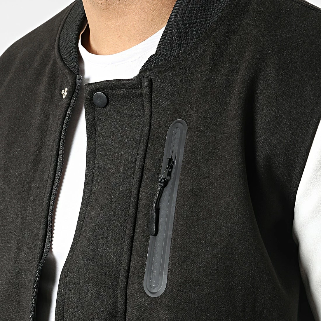 Remise 🎉 Veste Zippée 3119 Noir Blanc de John H 🌟 4 Remise 🎉 Veste Zippée 3119 Noir Blanc de John H 🌟 – Image 2