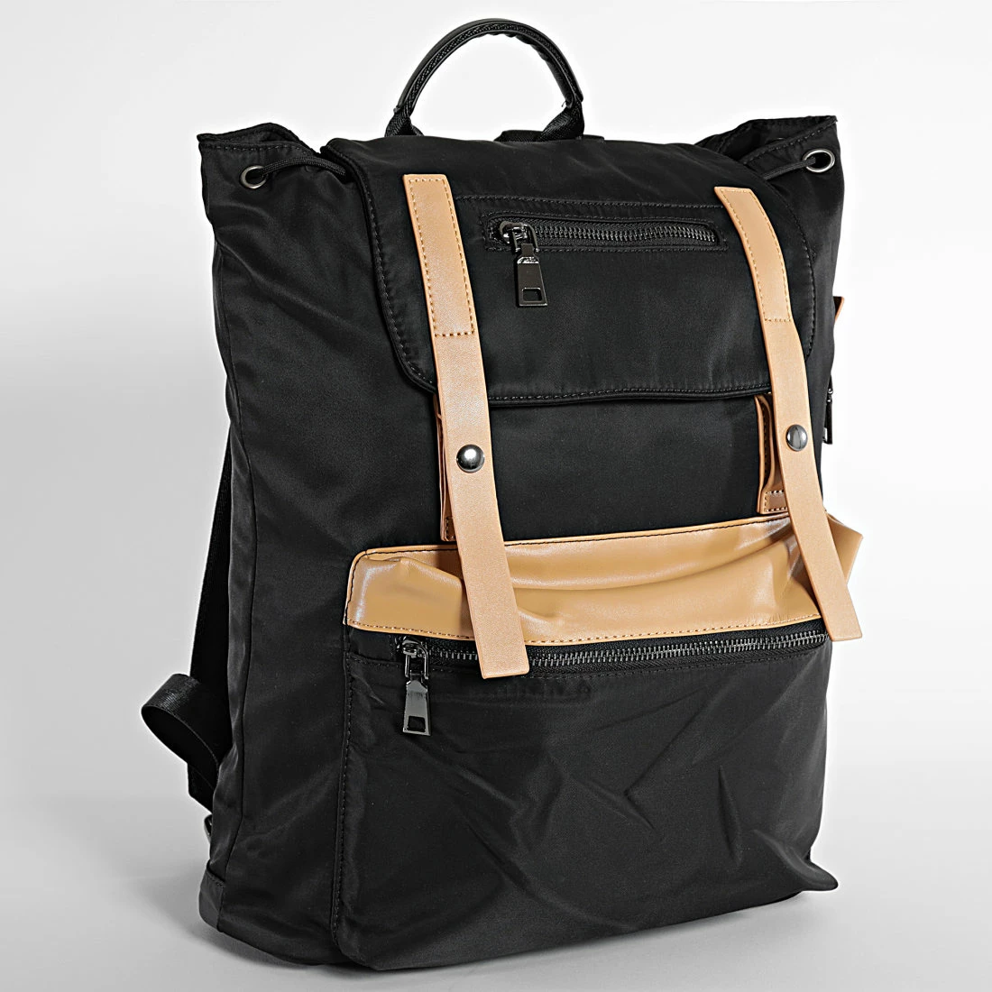 Budget 🌟 Sac A Dos B202214 Noir Marron de John H 🧨 3 Budget 🌟 Sac A Dos B202214 Noir Marron de John H 🧨