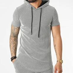 Top 10 🛒 Ensemble Tee 👚 Shirt Capuche Et Short Jogging PP50-DD50 Noir Blanc de John H ✨ -John H Soldes john h 323238 PP50 DD50 BLACK WHITE 20220613T155826 03