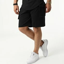 Nouveau 😀 Ensemble Tee 👕 Shirt Capuche Et Short Jogging PP64-DD64 Noir de John H ✨ -John H Soldes john h 323240 PP64 DD64 BLACK 20220614T151751 05