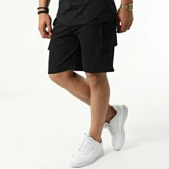 Meilleur prix 💯 Ensemble Tee 👚 Shirt Capuche Et Short Jogging PP66-DD66 Noir de John H 👍 -John H Soldes john h 323241 PP66 DD66 BLACK 20220614T151714 05