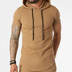 De gros 🌟 Ensemble Tee 👚 Shirt Capuche Et Short Jogging PP66-DD66 Camel de John H 🛒 -John H Soldes john h 323245 PP66 DD66 CAMEL 20220613T155920 03