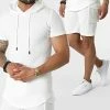 Promo 🤩 Ensemble Tee 👚 Shirt Capuche Et Short Jogging PP66-DD66 Blanc de John H 😀 -John H Soldes john h 323246 PP66 DD66 WHITE 20220701T155040 01