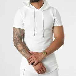 Promo 🤩 Ensemble Tee 👚 Shirt Capuche Et Short Jogging PP66-DD66 Blanc de John H 😀 -John H Soldes john h 323246 PP66 DD66 WHITE 20220701T155043 03