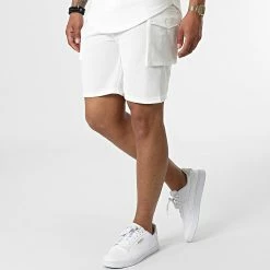 Promo 🤩 Ensemble Tee 👚 Shirt Capuche Et Short Jogging PP66-DD66 Blanc de John H 😀 -John H Soldes john h 323246 PP66 DD66 WHITE 20220701T155046 05