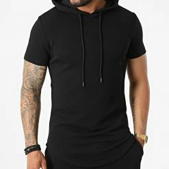 Promo 🎁 Ensemble Tee 👕 Shirt Capuche Et Short Jogging PP70-DD70 Noir de John H ❤️ -John H Soldes john h 323259 PP70 DD70 BLACK 20220708T101006 03