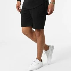 Promo 🎁 Ensemble Tee 👕 Shirt Capuche Et Short Jogging PP70-DD70 Noir de John H ❤️ -John H Soldes john h 323259 PP70 DD70 BLACK 20220708T101007 04
