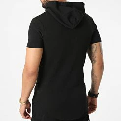 Promo 🎁 Ensemble Tee 👕 Shirt Capuche Et Short Jogging PP70-DD70 Noir de John H ❤️ -John H Soldes john h 323259 PP70 DD70 BLACK 20220708T101008 05