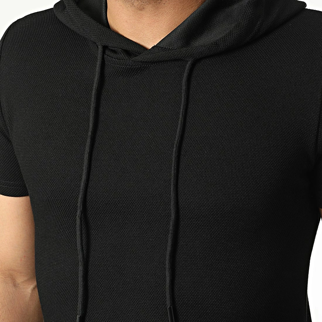 Remise ⭐ Ensemble Tee 👚 Shirt Capuche Et Short Jogging PP50-DD50 Noir de John H ⭐ 4 Remise ⭐ Ensemble Tee 👚 Shirt Capuche Et Short Jogging PP50-DD50 Noir de John H ⭐ – Image 2