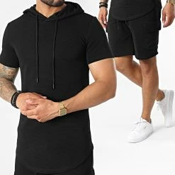 Les meilleures critiques de ⭐ Ensemble Tee 👚 Shirt Capuche Et Short Jogging PP62-DD62 Noir de John H ⭐